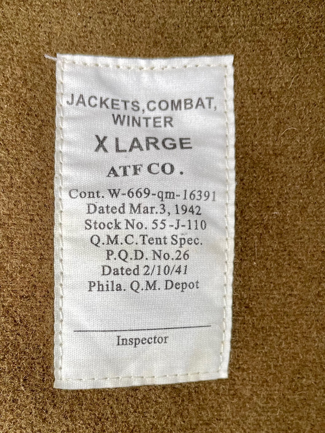 At The Front - Tanker / Winter Combat Jacket - XL | The Fedora Lounge