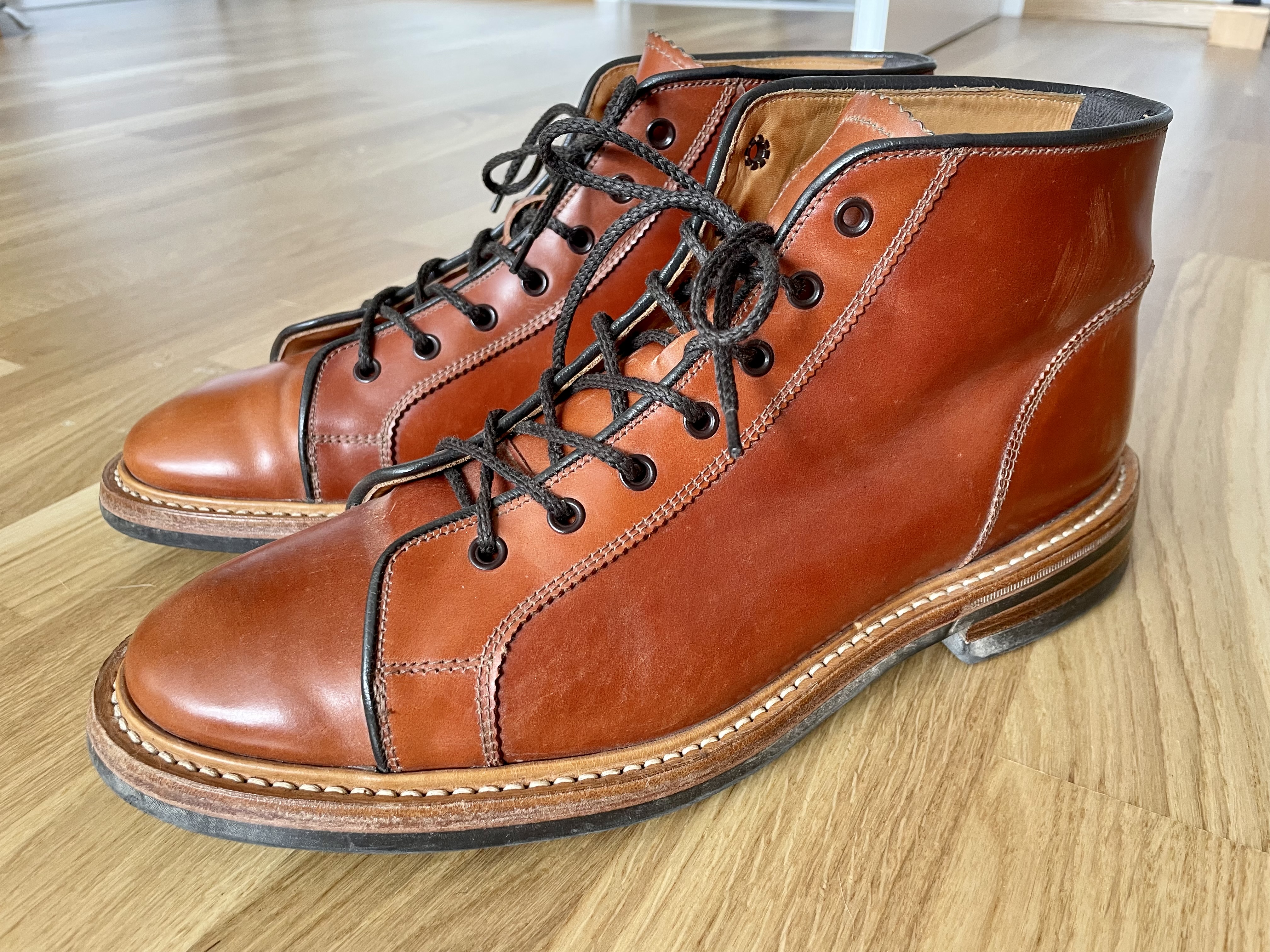 Trickers M6077 Ethan Shell Cordovan Monkey Boots UK9.5 | The