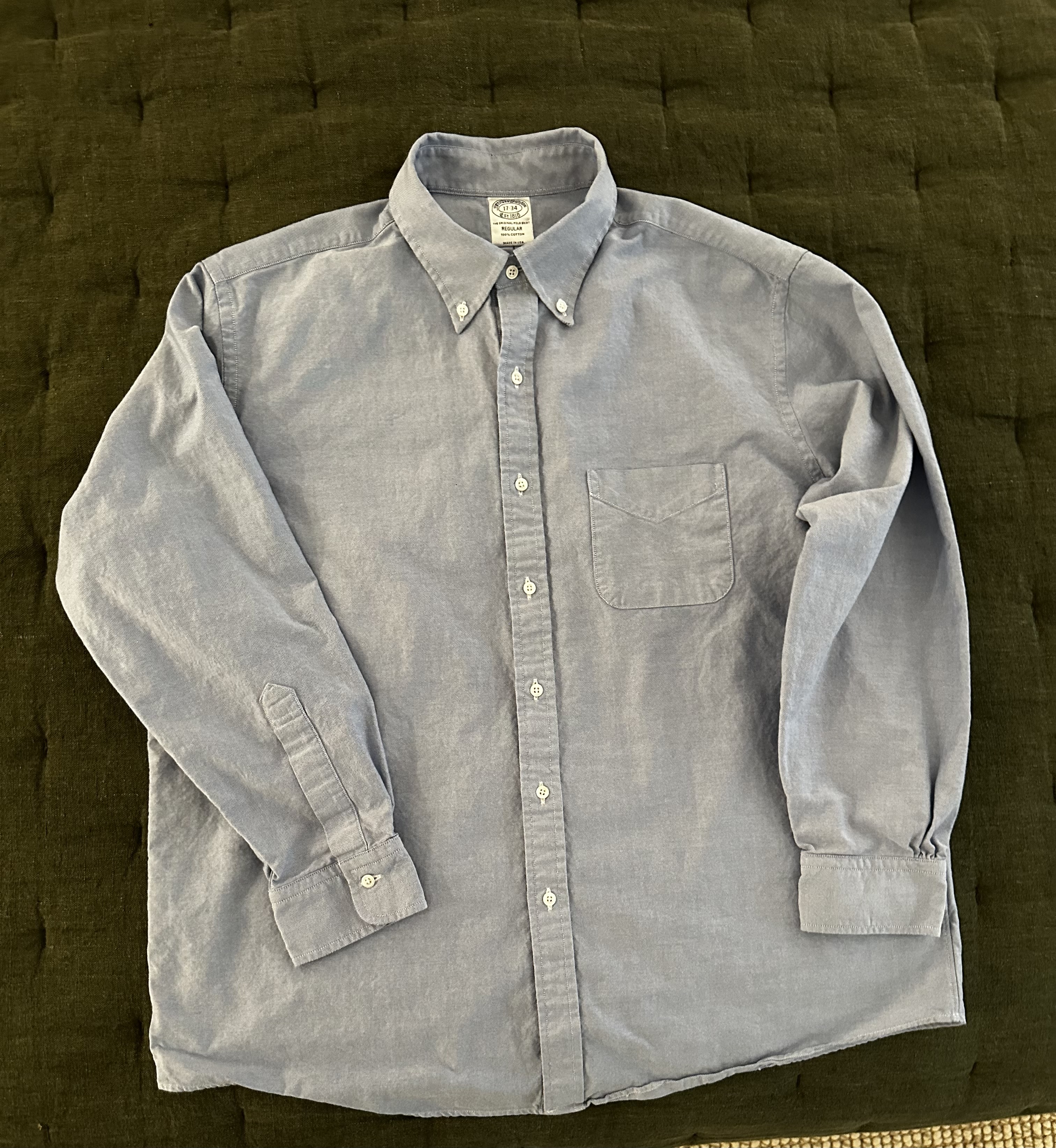 American-Made Oxford Cloth Button-Down Dress Shirt in Blue | The Fedora  Lounge
