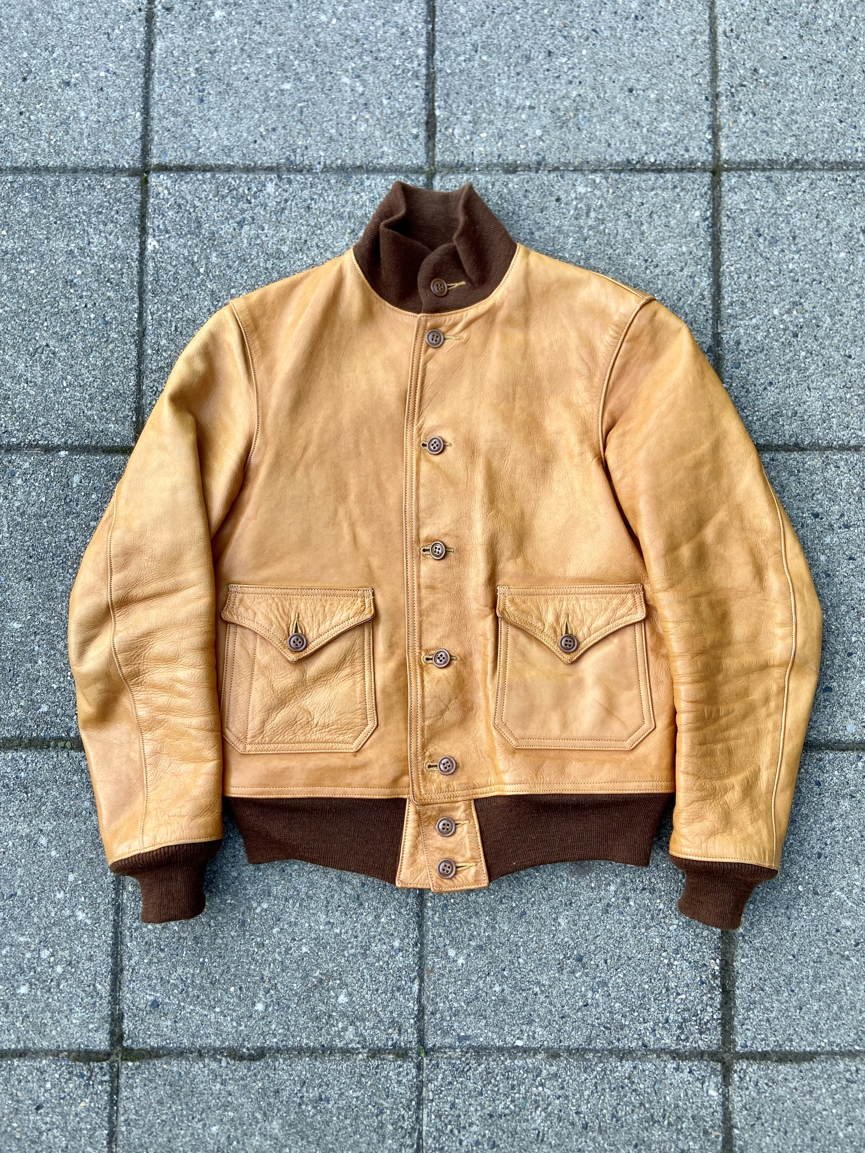 Freewheelers A-1 1928 Jacket Gold Brown Horsehide Leather Shinki 