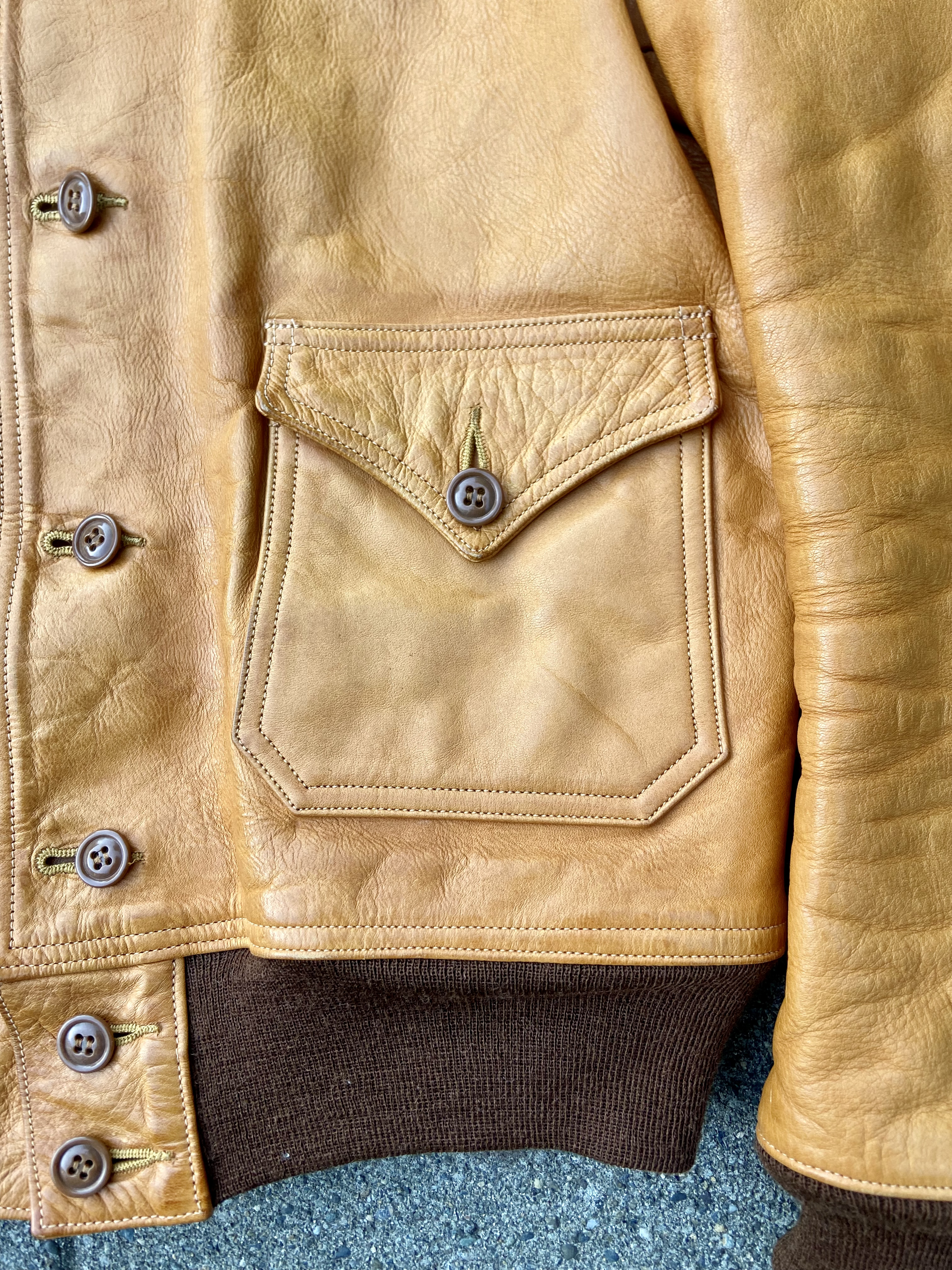 Freewheelers A-1 1928 Jacket Gold Brown Horsehide Leather Shinki 