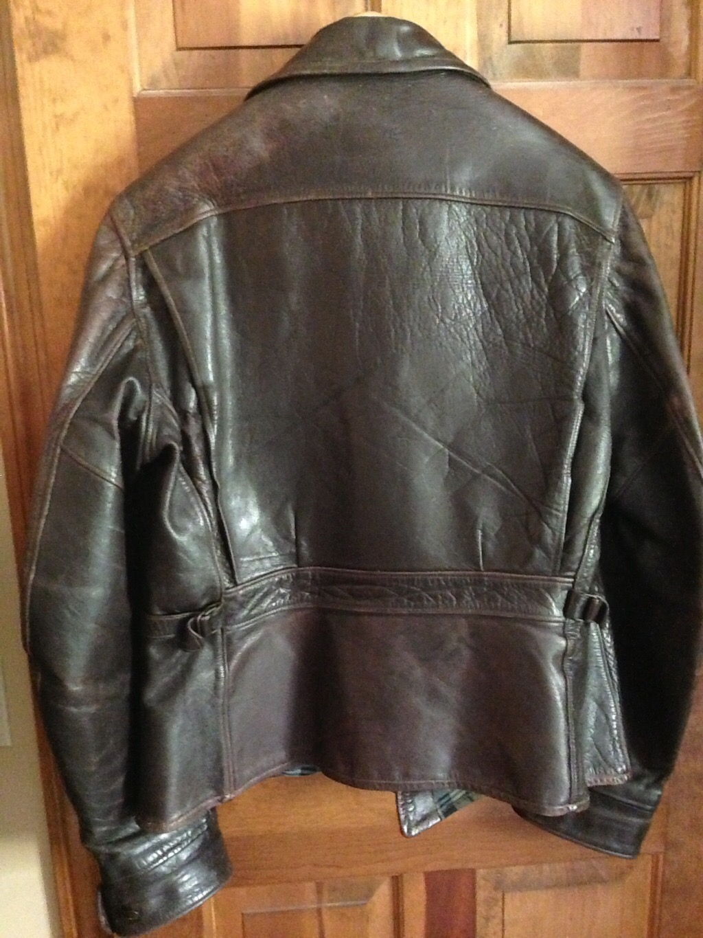 FS: 1940's Vintage Californian Horsehide Half Belt Leather Jacket Size ...