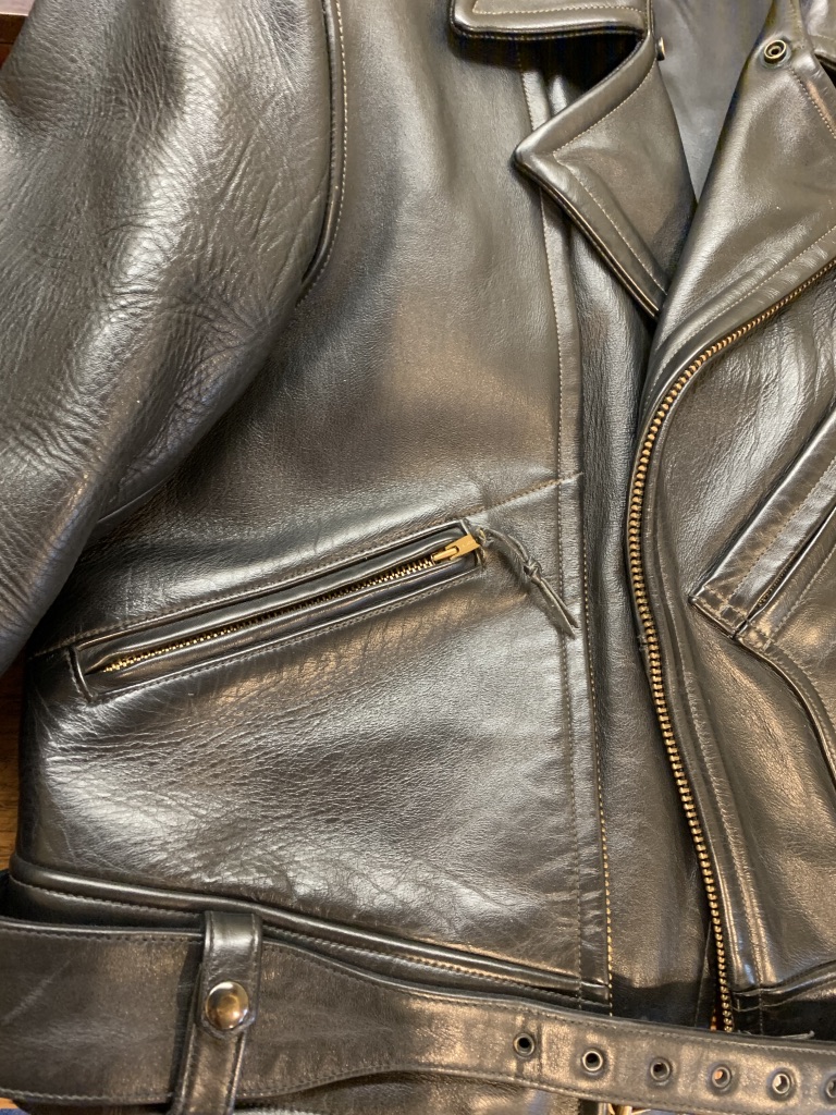 Lost Worlds Trojan Black Horsehide Leather Motorcycle Jacket size 44 ...