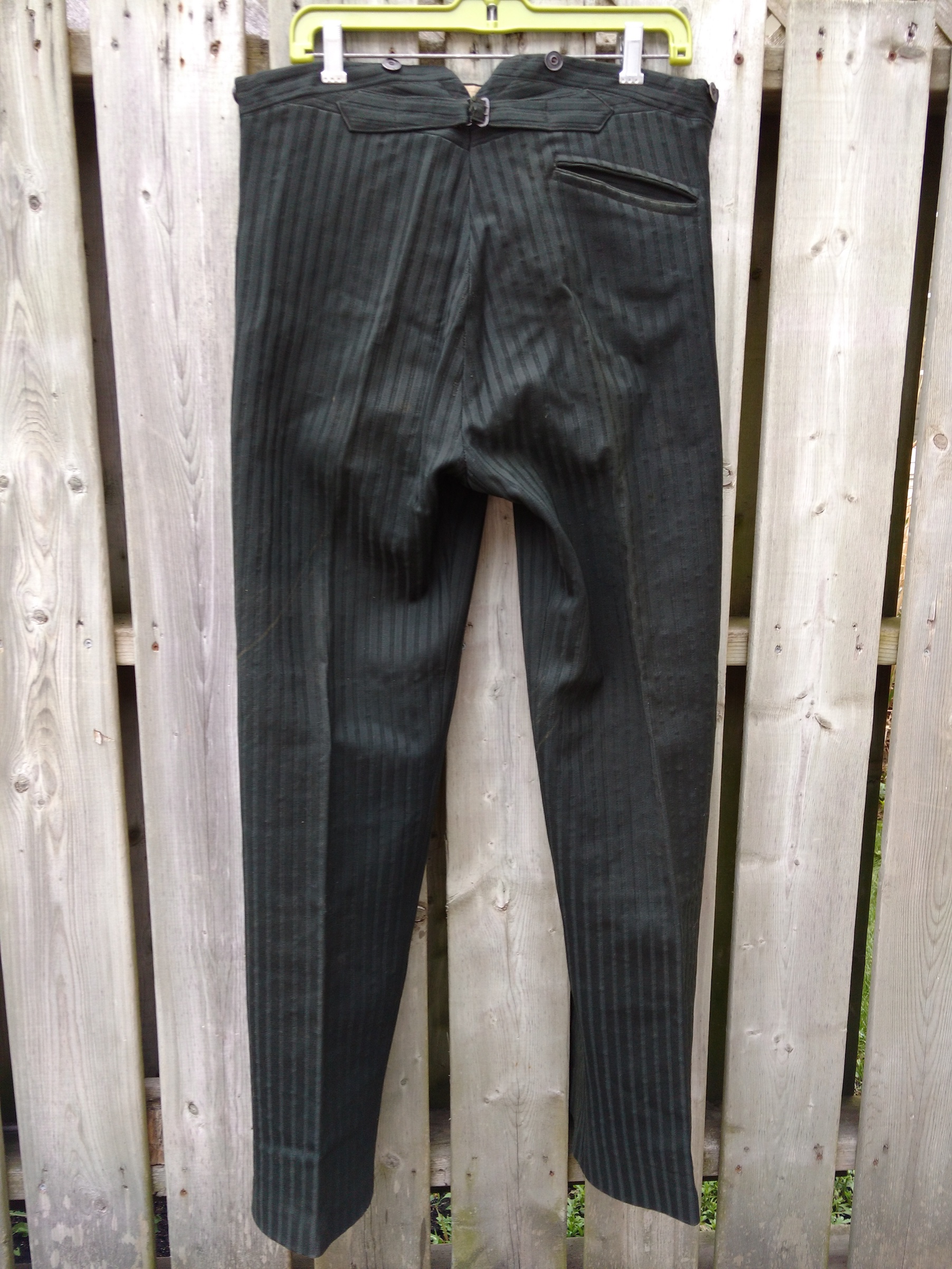 mens vintage  pants  trousers  dark green _ textured fabric - 2.jpg
