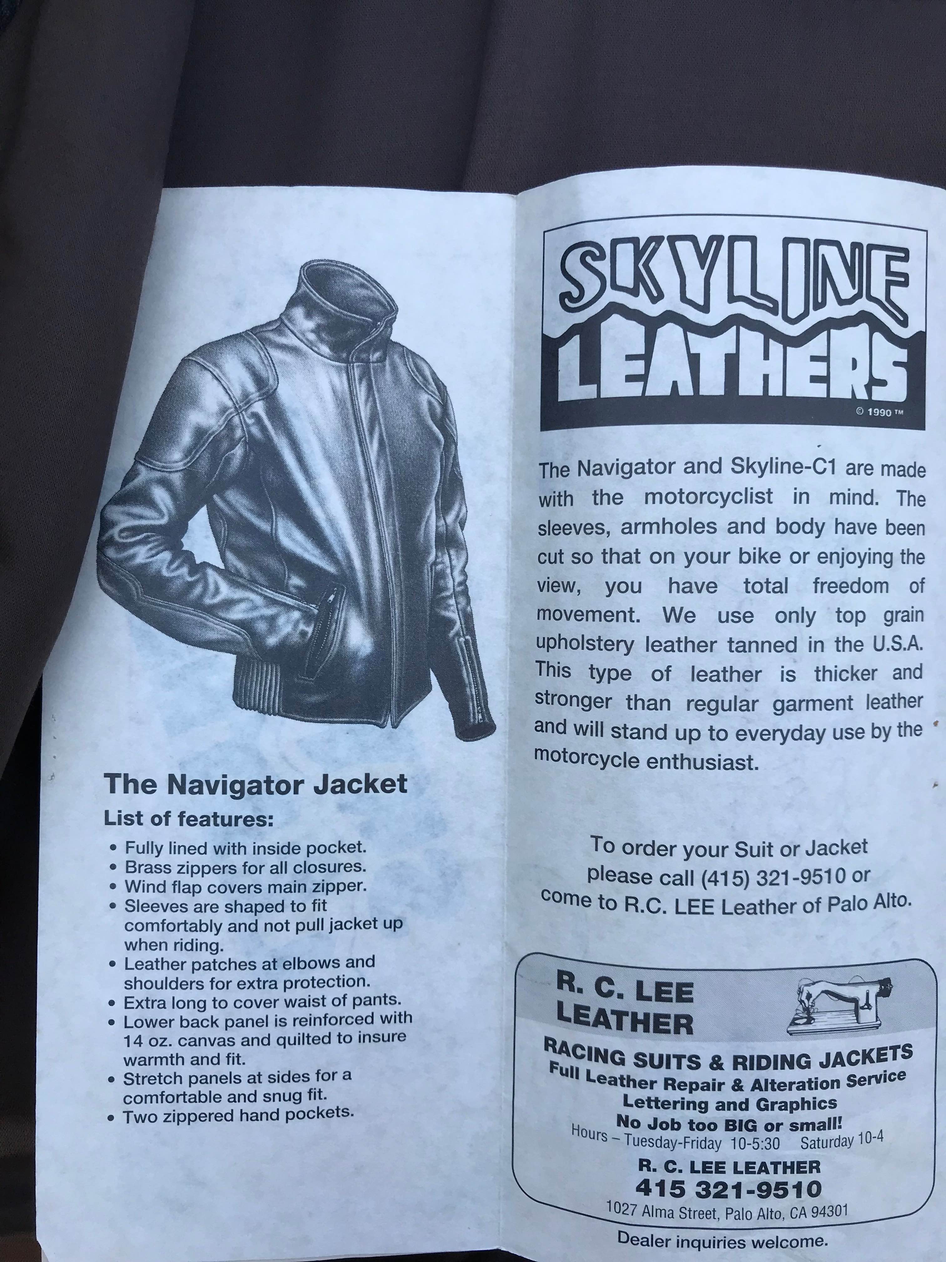 92 Skyline Leathers Navigator Custom Motorcyle Jacket The Fedora Lounge