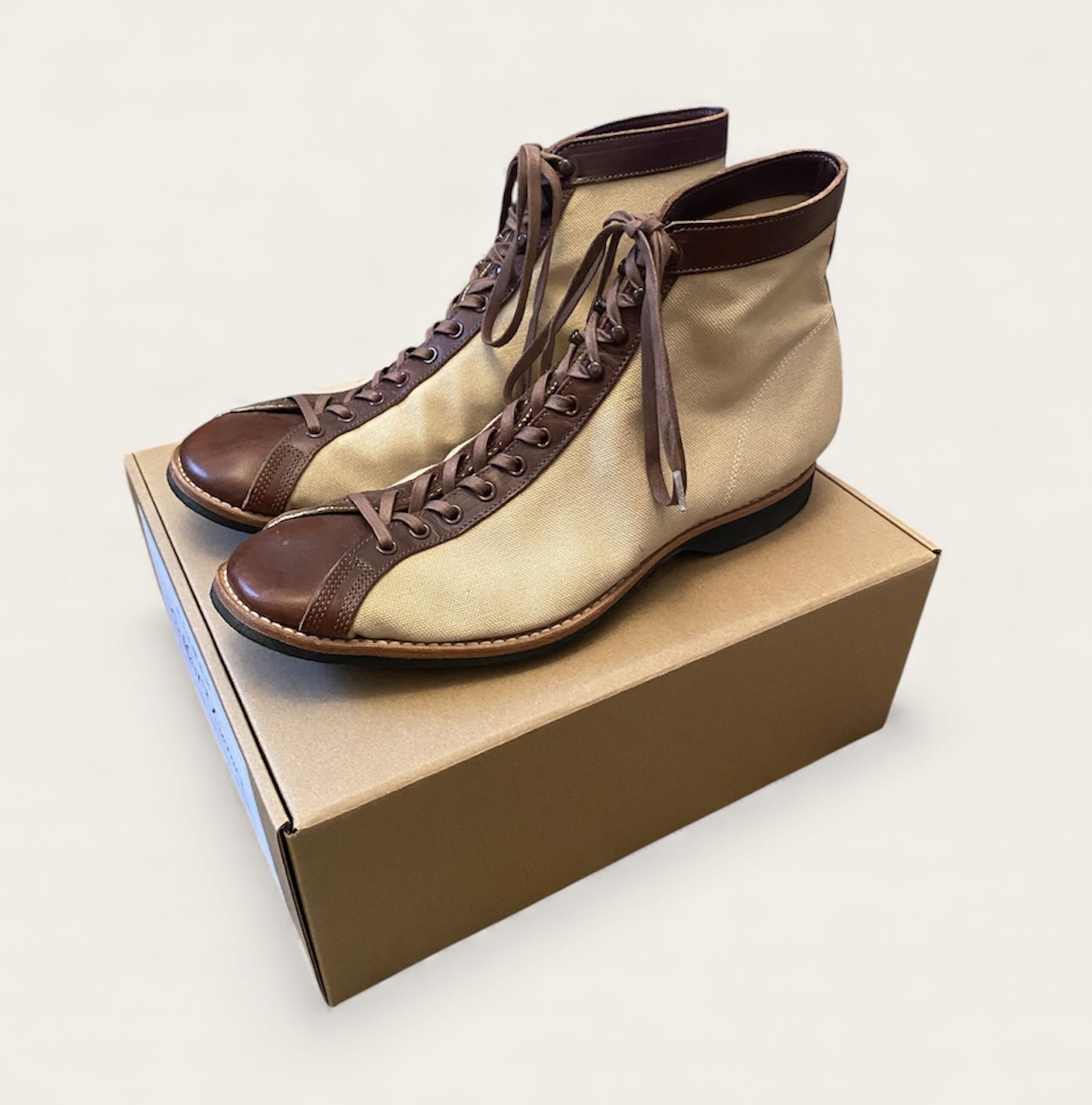FS: CLINCH Mast Trainer Brown Leather × Ivory Canvas US10.5/JP11.5