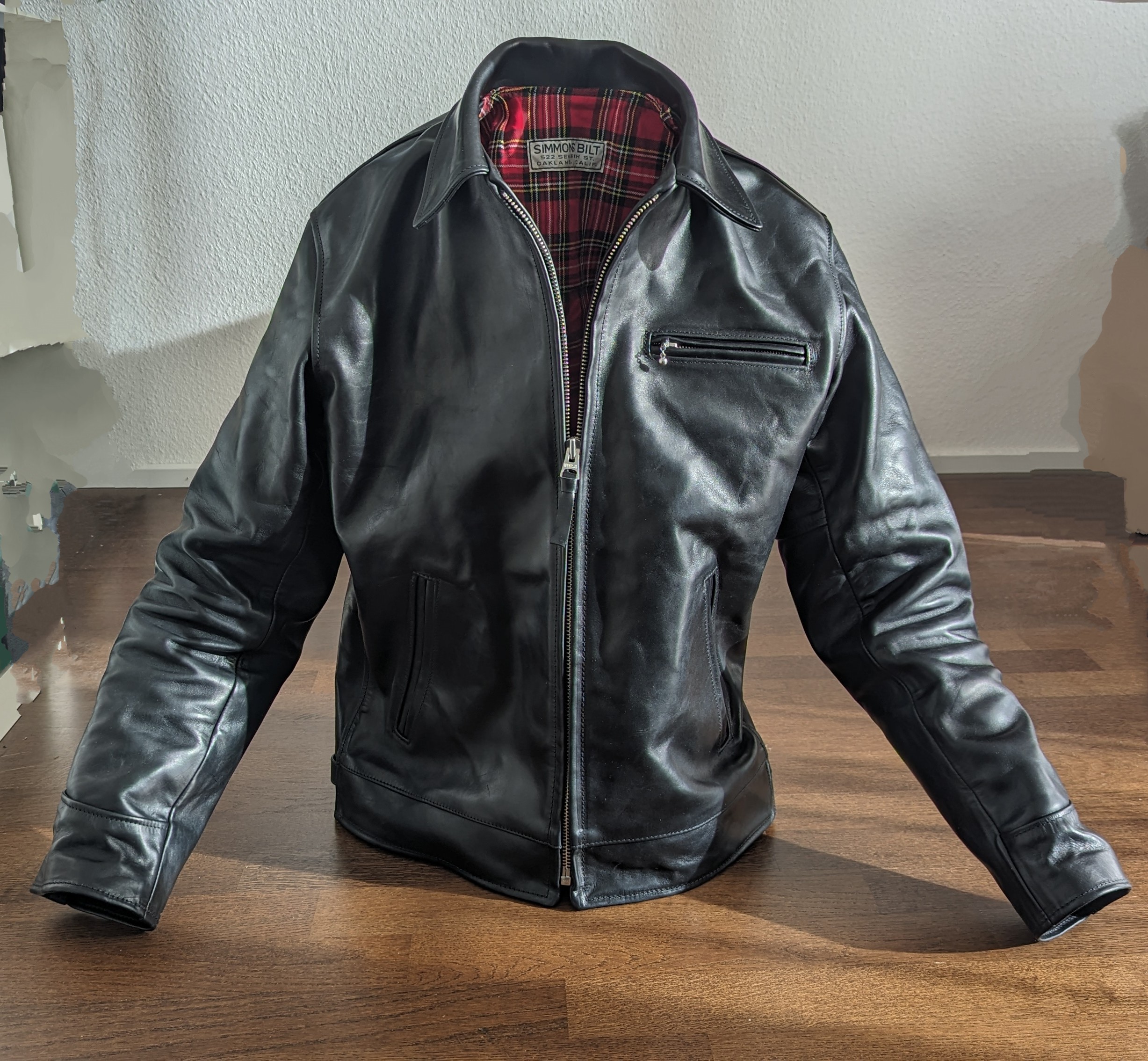 Simmons Bilt Half Belt Leather jacket | Grailed
