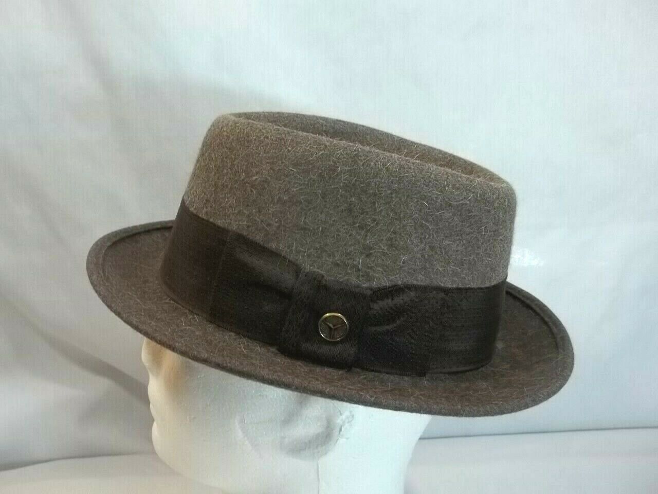 Vintage Portis Fedora Hat 7 1/8 Head Ease Leather 2 Tone Swans Down ...