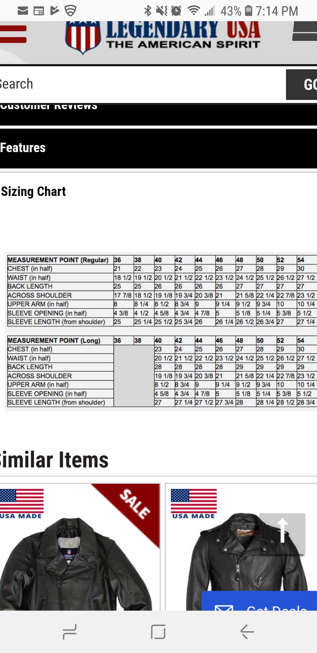 Tommy John Size Chart