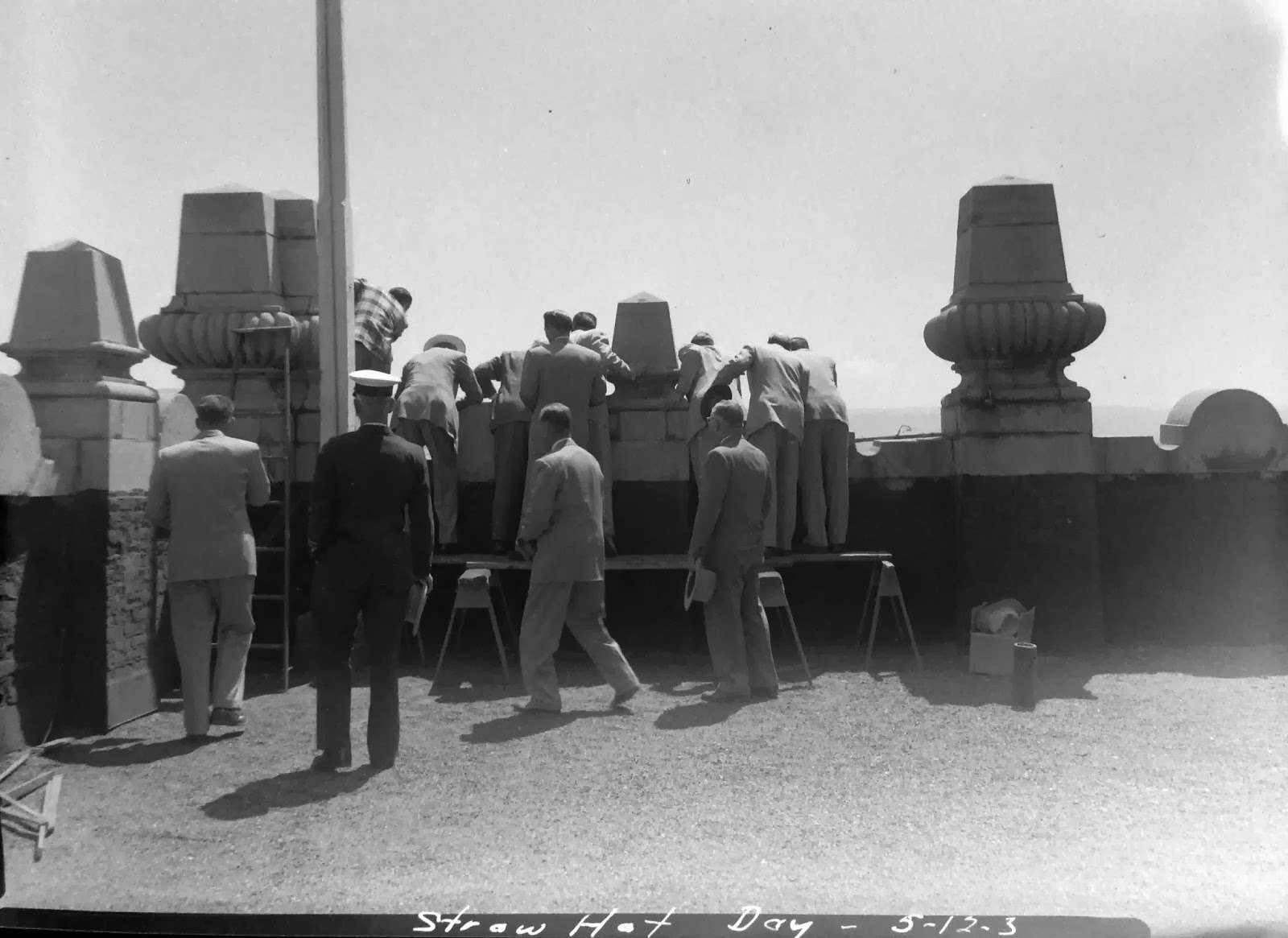 Straw Hat Day toss from top of Whitman Hotel, May 1953 (3).JPG