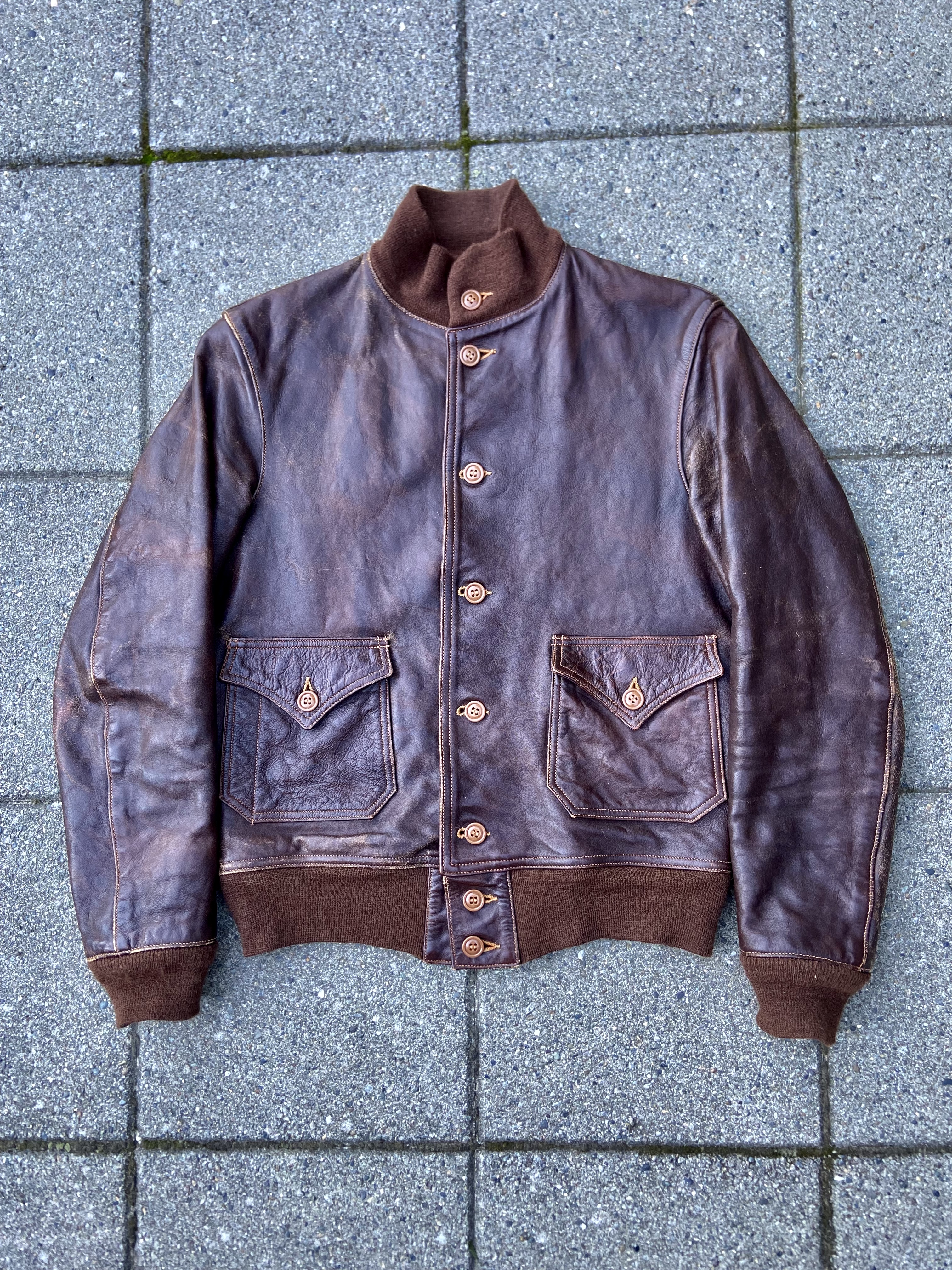 Freewheelers A-1 Jacket Tatanka Brown Horsehide Leather Shinki 