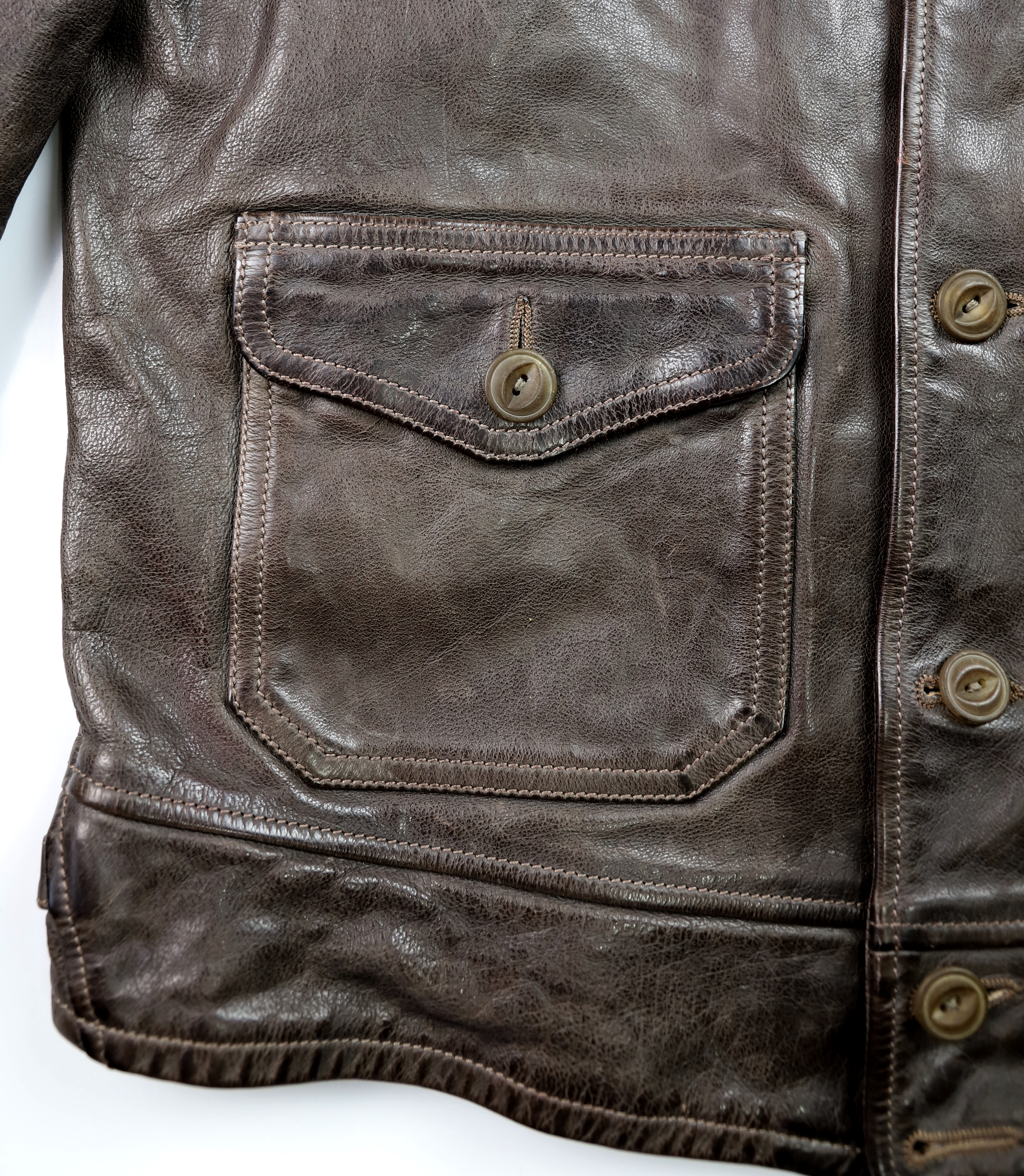 Thedi Button-Up Shawl Collar Grey Buffalo patch pocket.jpg