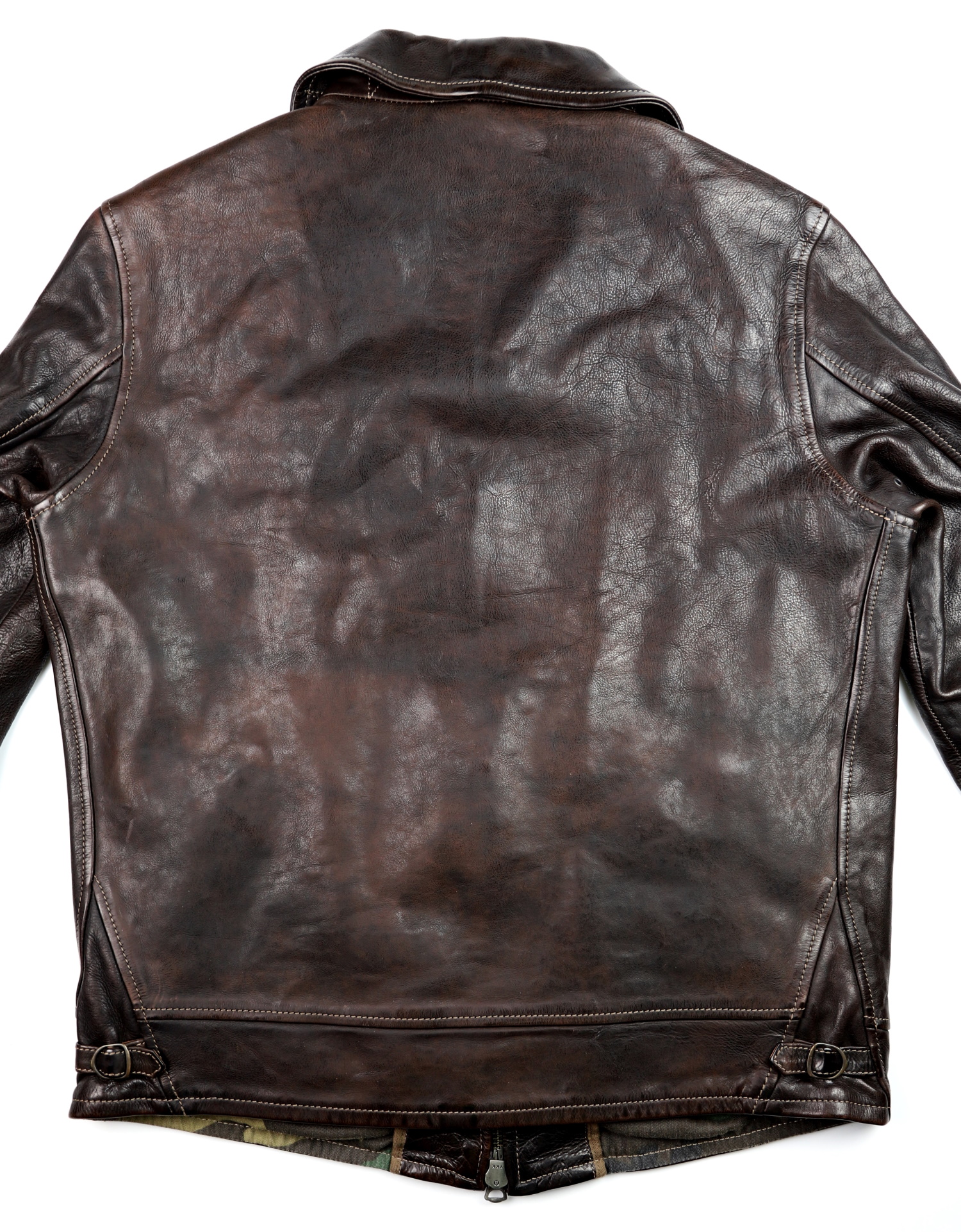 Thedi Markos Zip-Up Shawl Collar Brown Canneto Cowhide L1 back.jpg