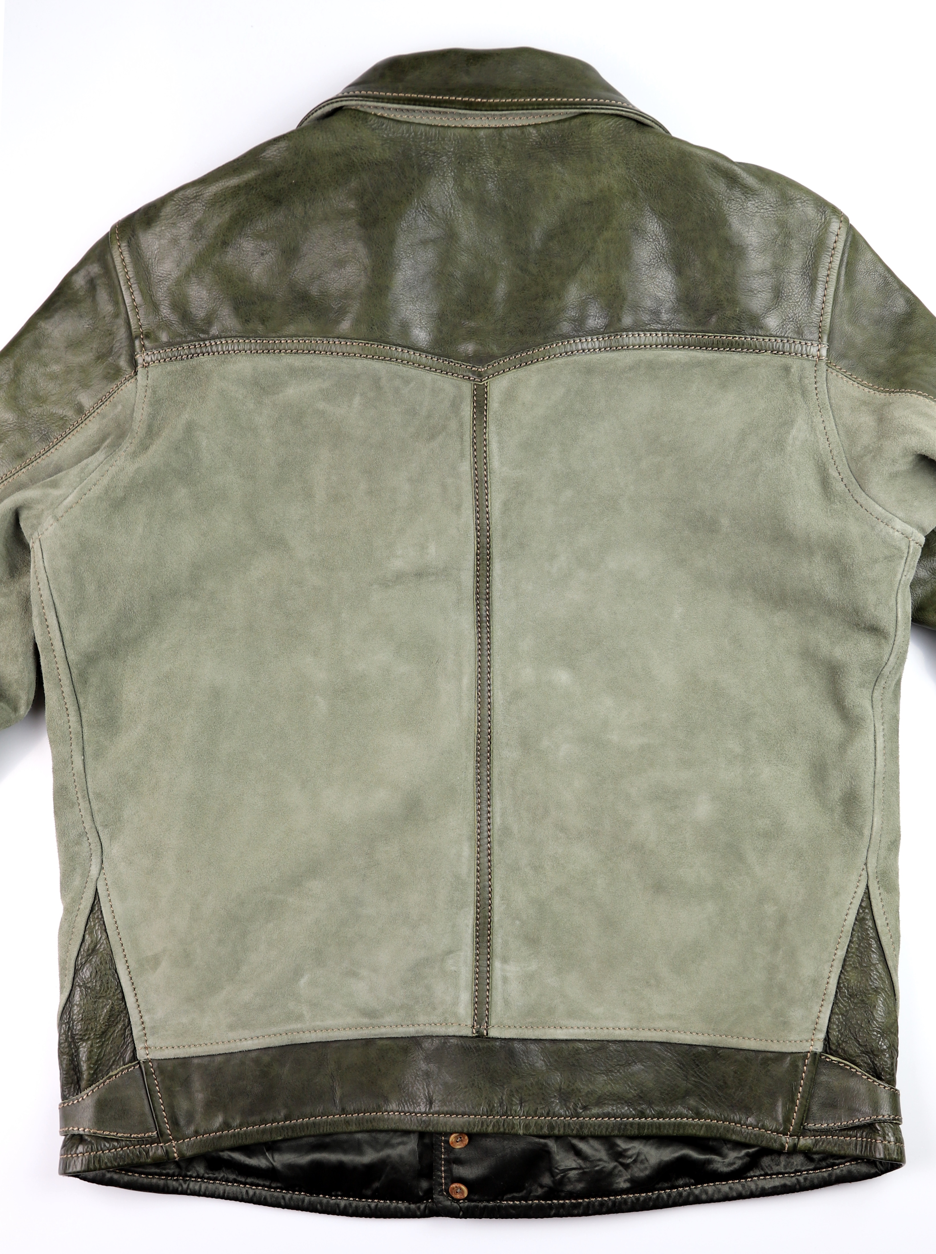 Thedi Niko Button-Up Green Goat Suede + Cowhide THNB1 back.jpg