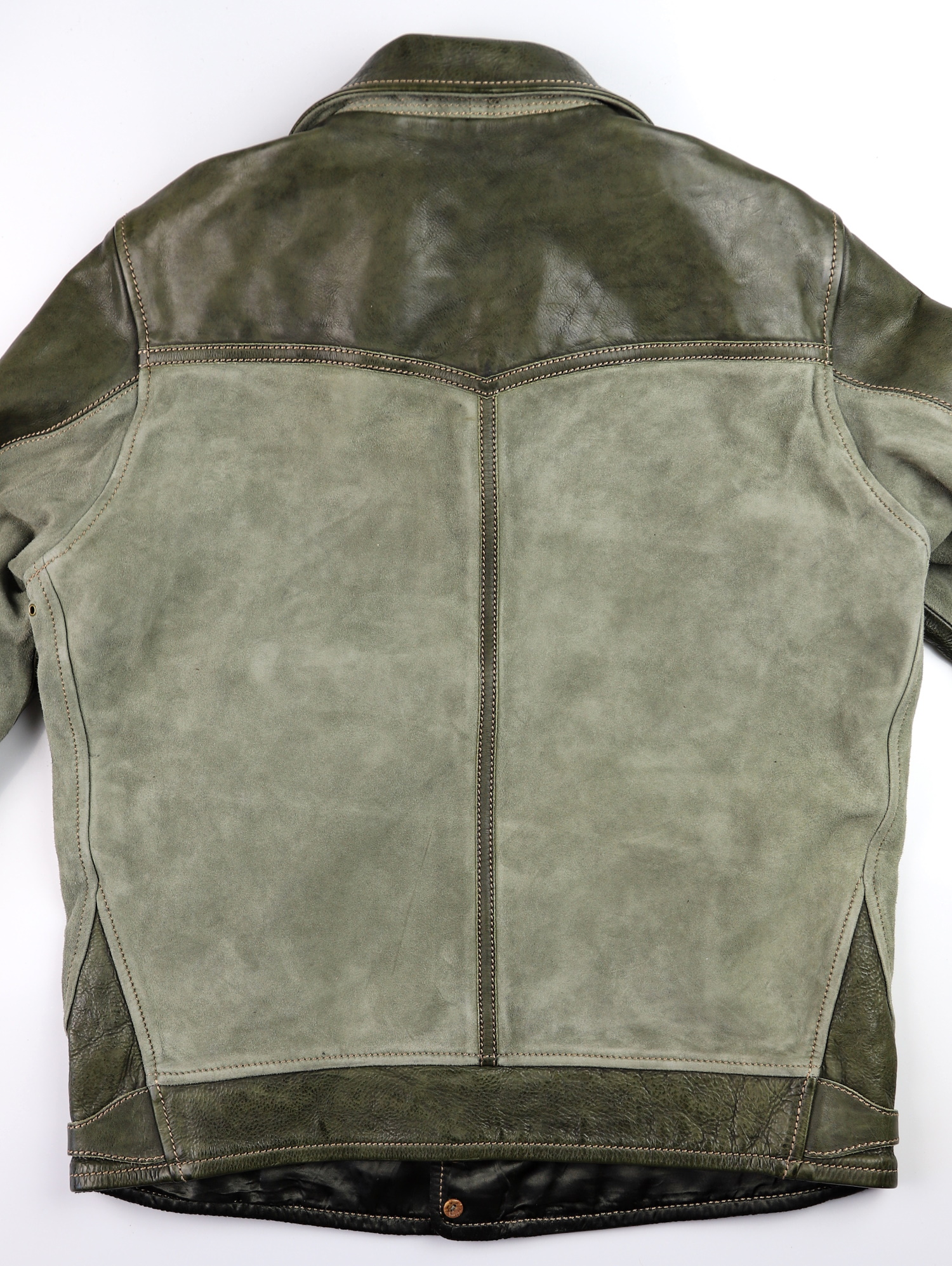Thedi Niko Button-Up Green Goat Suede + Cowhide THNB2 back.jpg