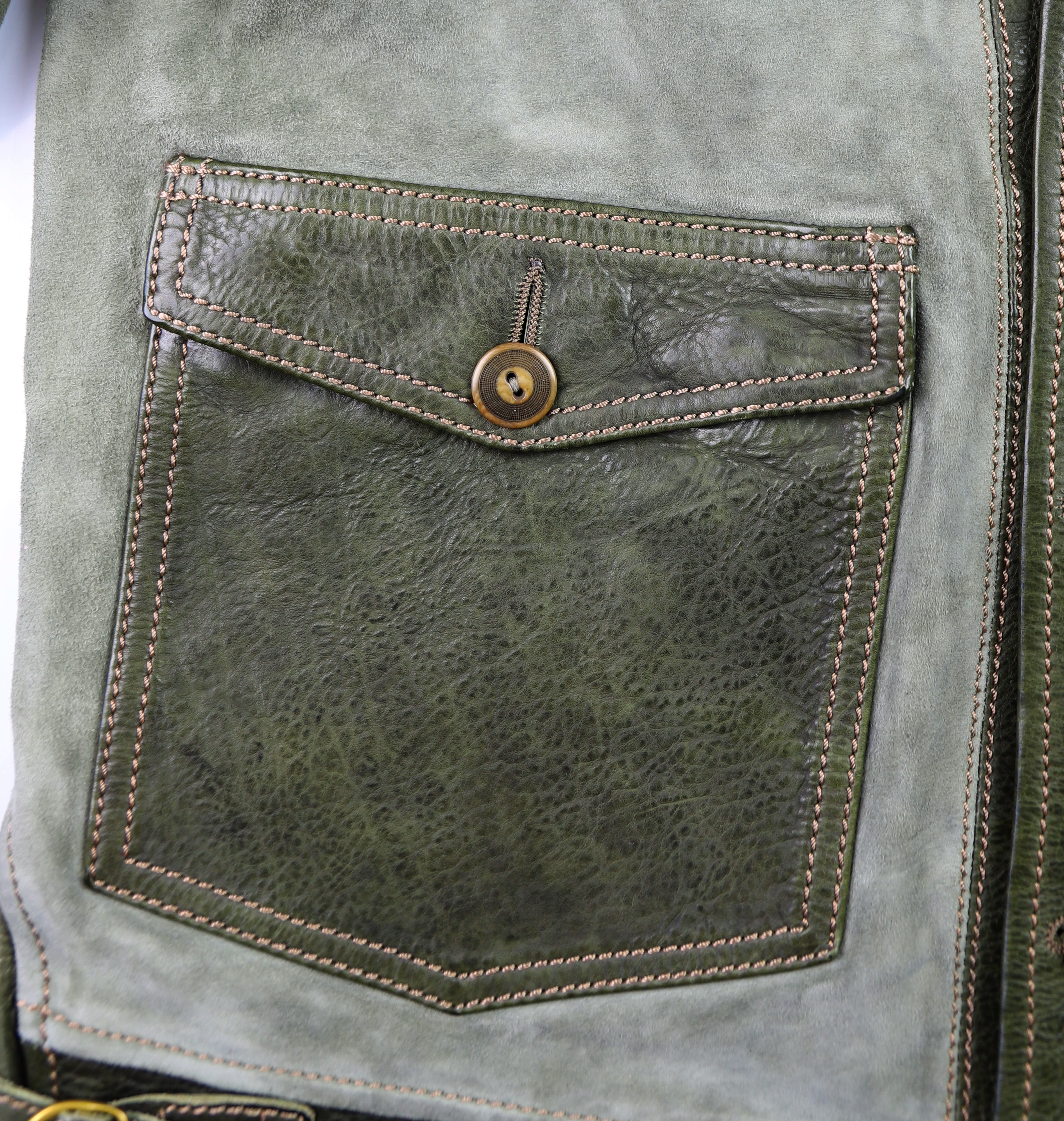 Thedi Niko Button-Up Green Goat Suede + Cowhide THNB2 patch pocket.jpg