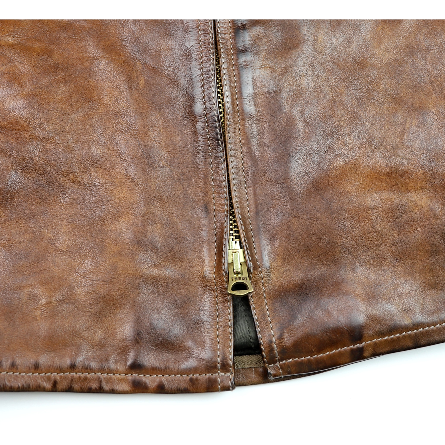 Thedi Phenix Cafe Racer Light Brown Toscano Buffalo bottom hem.jpg