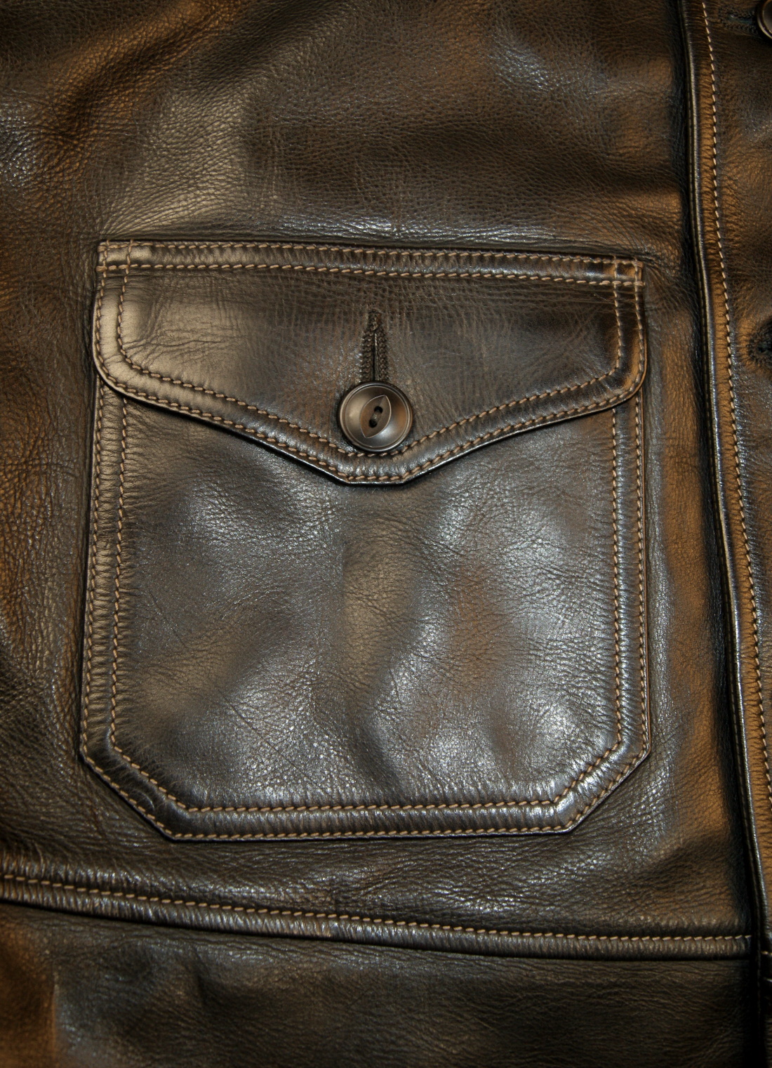 Thedi Shawl Collar Black Cowhide 2XL patch pocket.jpg