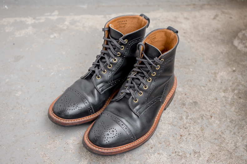 Trickers Brogue Boot. Black Limited Edition collaboration Trickers x ...