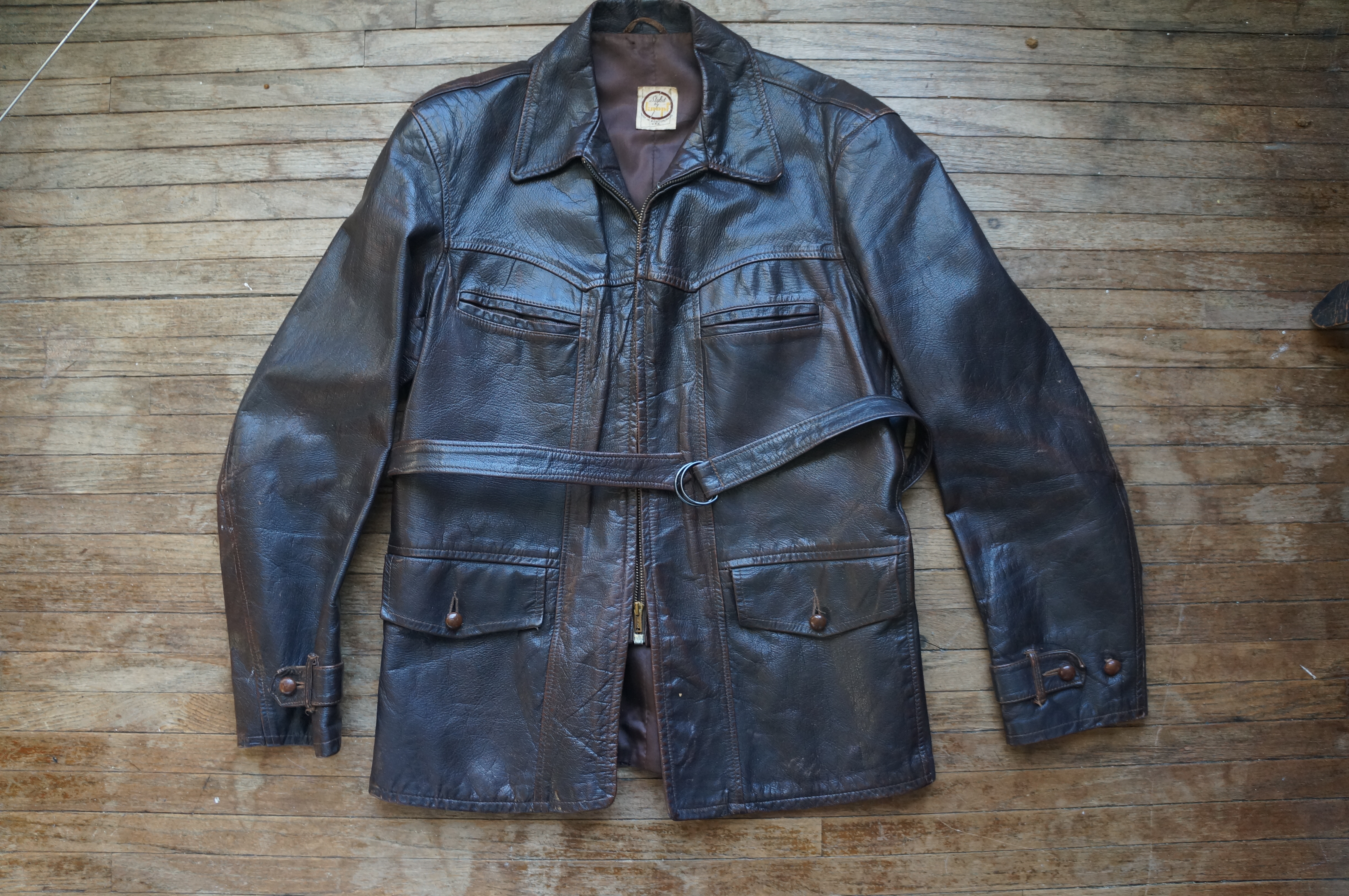 Vintage 1930s 1940s Goatskin Leather Jacket California