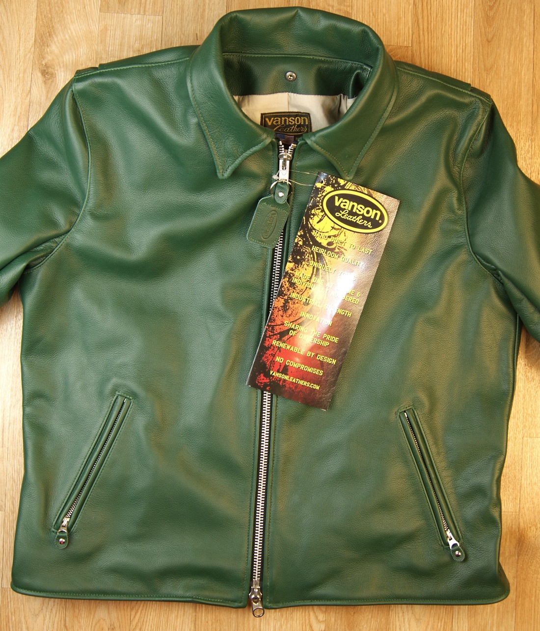 Vanson British Racing Green Model D front.jpg