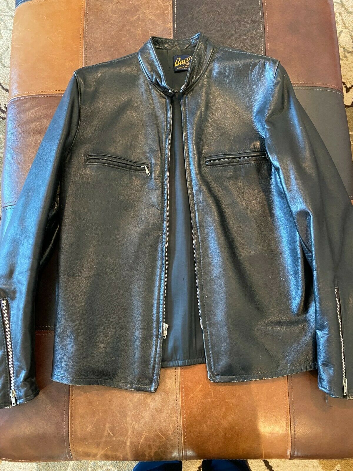 Vintage Buco J-100 Cafe Racer Leather Jacket Size 42.jpg