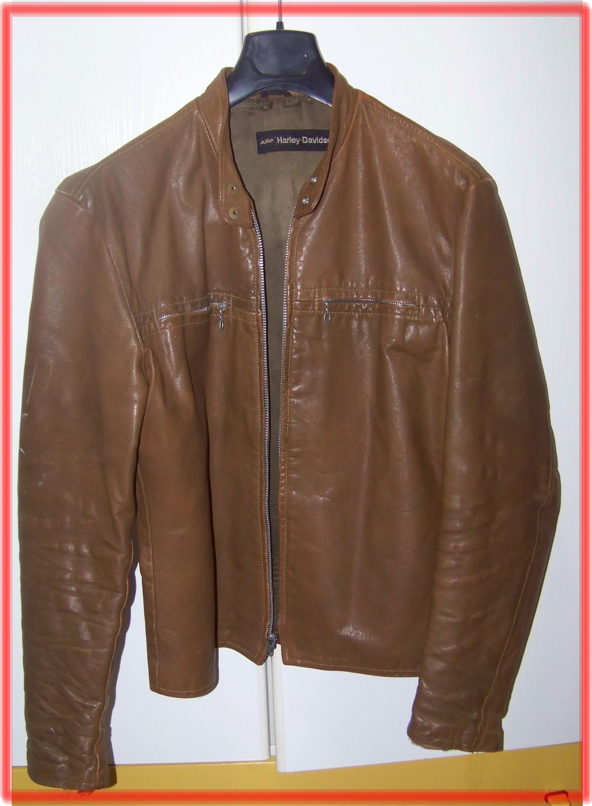 Harley Davidson AMF cowhide, cafe racer leather jacket, Vintage, from ...