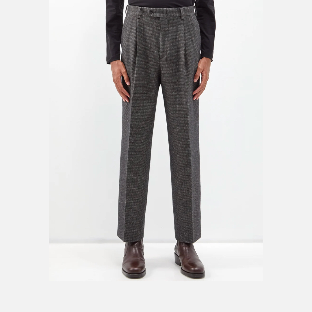 AURALEE - Pleated cotton-blend tweed trousers - $535