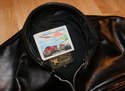 Aero Cafe' Racer Black Chromexcel Steerhide tag.JPG Aero Cafe' Racer Black Chromexcel Steerhide tag.JPG