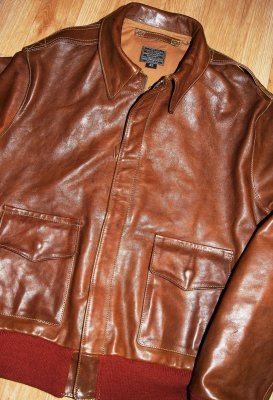 Aero A-2 Russet Vicenza horsehide size 42 front smaller version.jpg