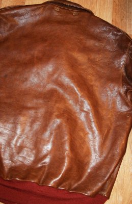 Aero A-2 Russet Vicenza horsehide size 42 back smaller version.jpg