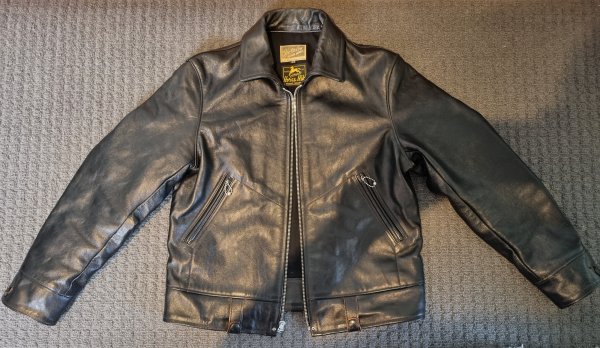 The Real McCoys 30's Sport/Mobster Black Leather Jacket | The Fedora Lounge