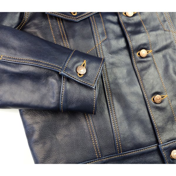 Aero Type 3 Jean Jacket Navy Vicenza 44CP button cuff.jpg